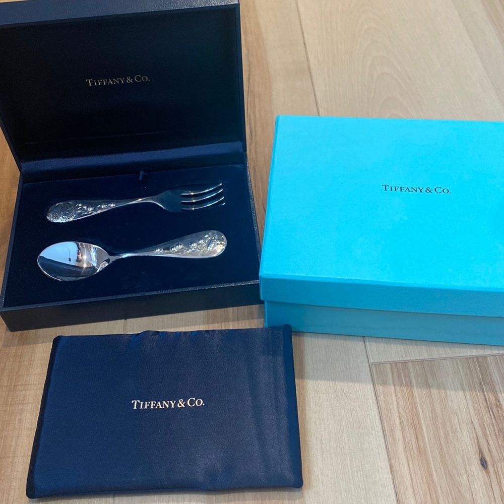 Vintage Tiffany baby spoon and fork sterling silver